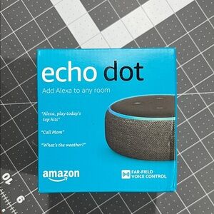 Amazon Echo Dot Smart Speaker - Blue Box, Charcoal Speaker